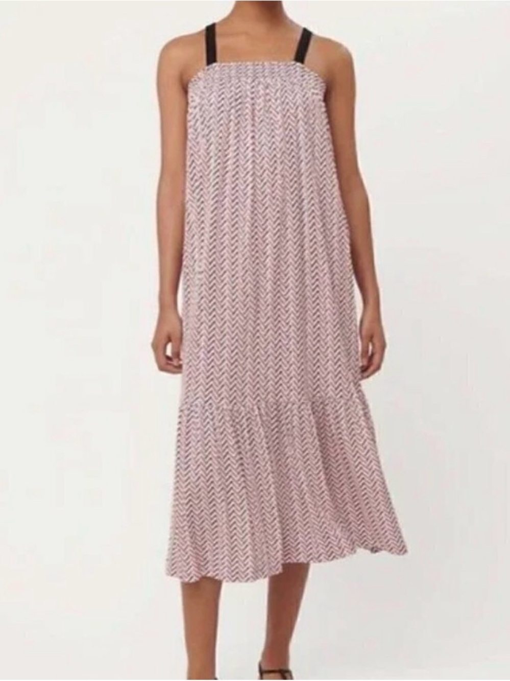 Ann Taylor LOFT Chevron Flounce Pocket Midi Dress *Mint Condition!*